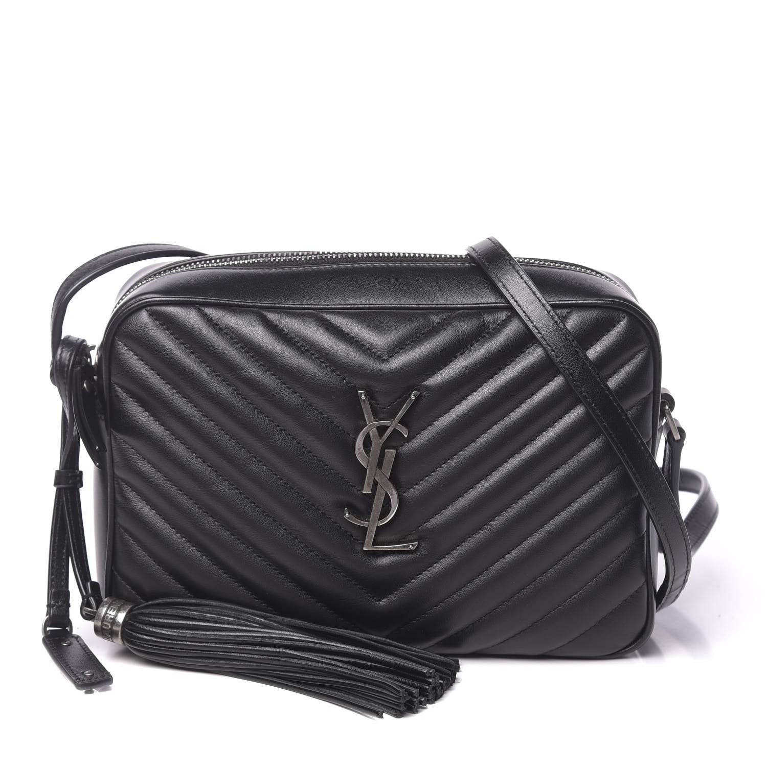 Saint Laurent Calfskin Matelasse Monogram Lou Camera Bag Black 1 of 9
