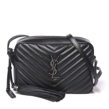 Saint Laurent Calfskin Matelasse Monogram Lou Camera Bag Black 1 of 9