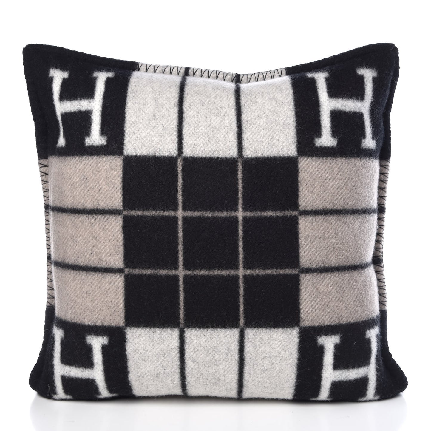 Wool Cashmere Avalon III Pillow PM Ecru Black
