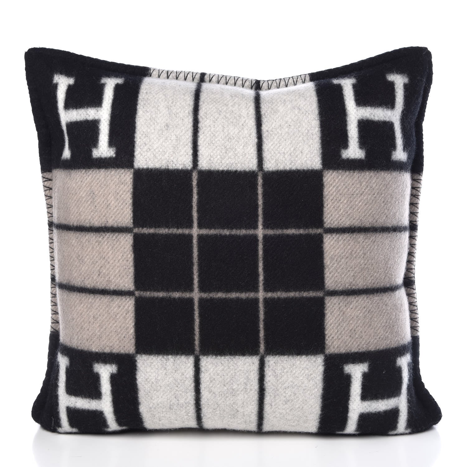 Hermes Wool Cashmere Avalon III Pillow PM Ecru Black 3 of 6