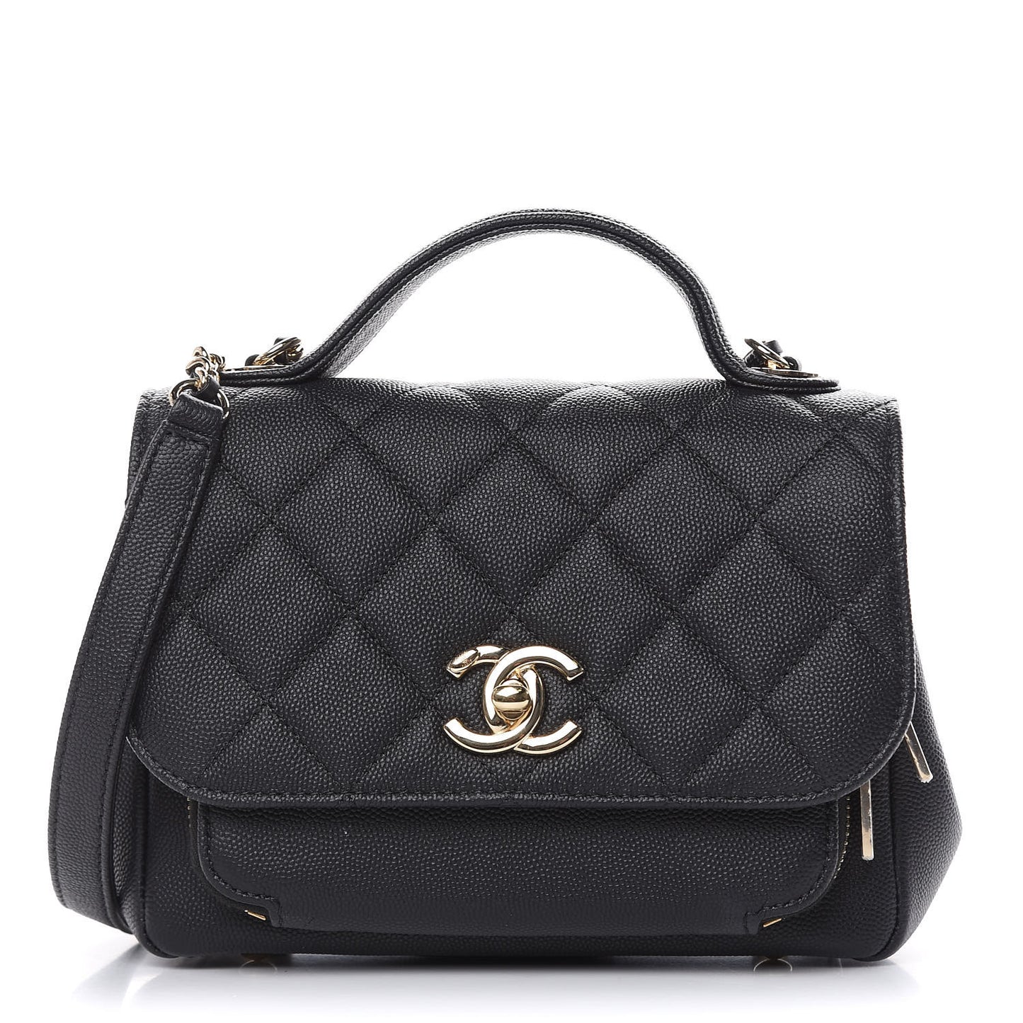 Caviar Quilted Mini Business Affinity Flap Black