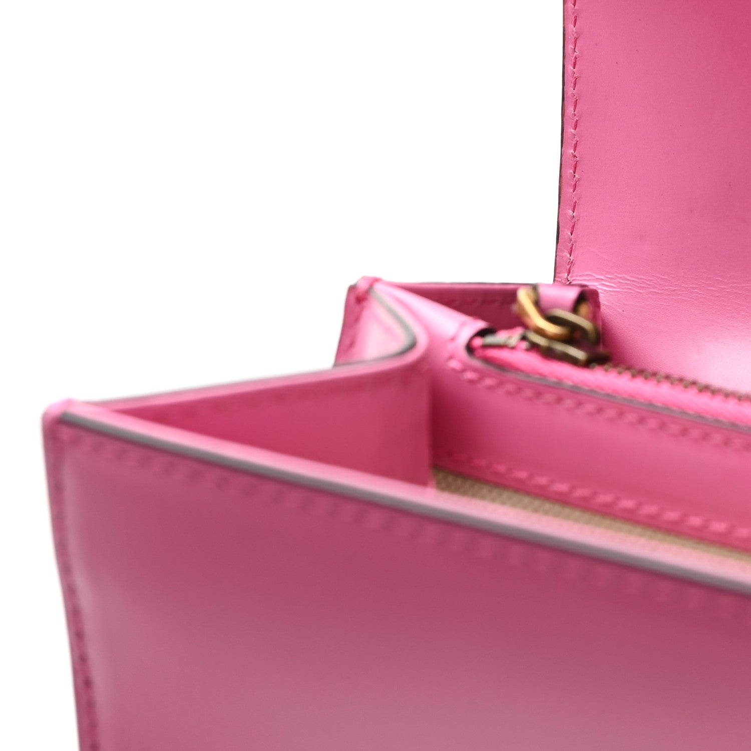 Gucci Knight Calfskin Malaga Kid Heart Medium GG Marmont Chain Handle Bag Tropical Pink Flower Hibiscus Red Multicolor 11 of 11