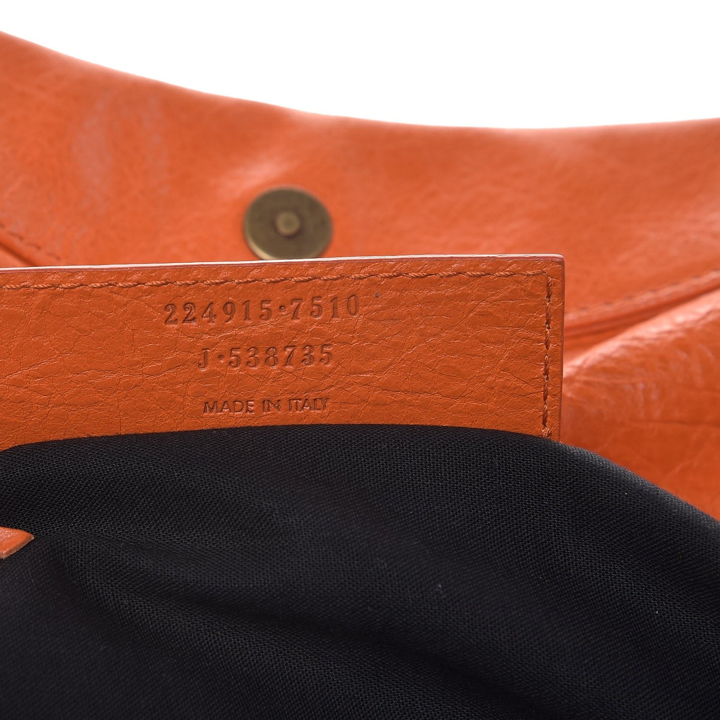 Agneau Classic Hardware Envelope Clutch Tangerine