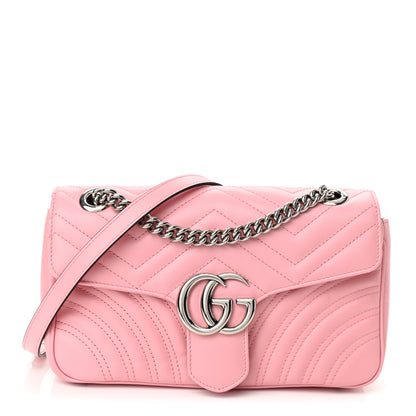 Gucci Calfskin Matelasse Small GG Marmont Shoulder Bag Wild Rose 1 of 9