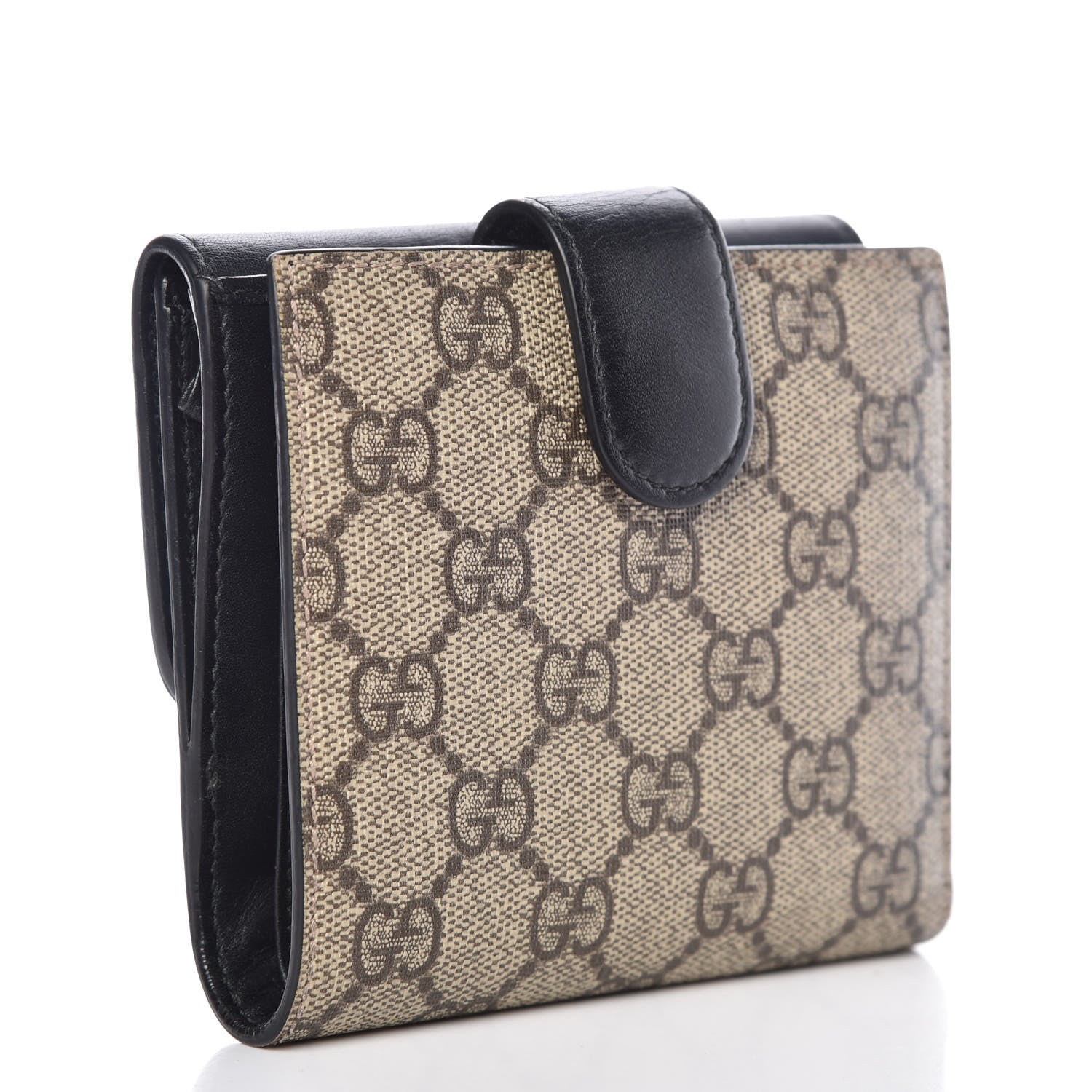 Gucci GG Supreme Monogram Pearl Studded French Wallet Black 3 of 13