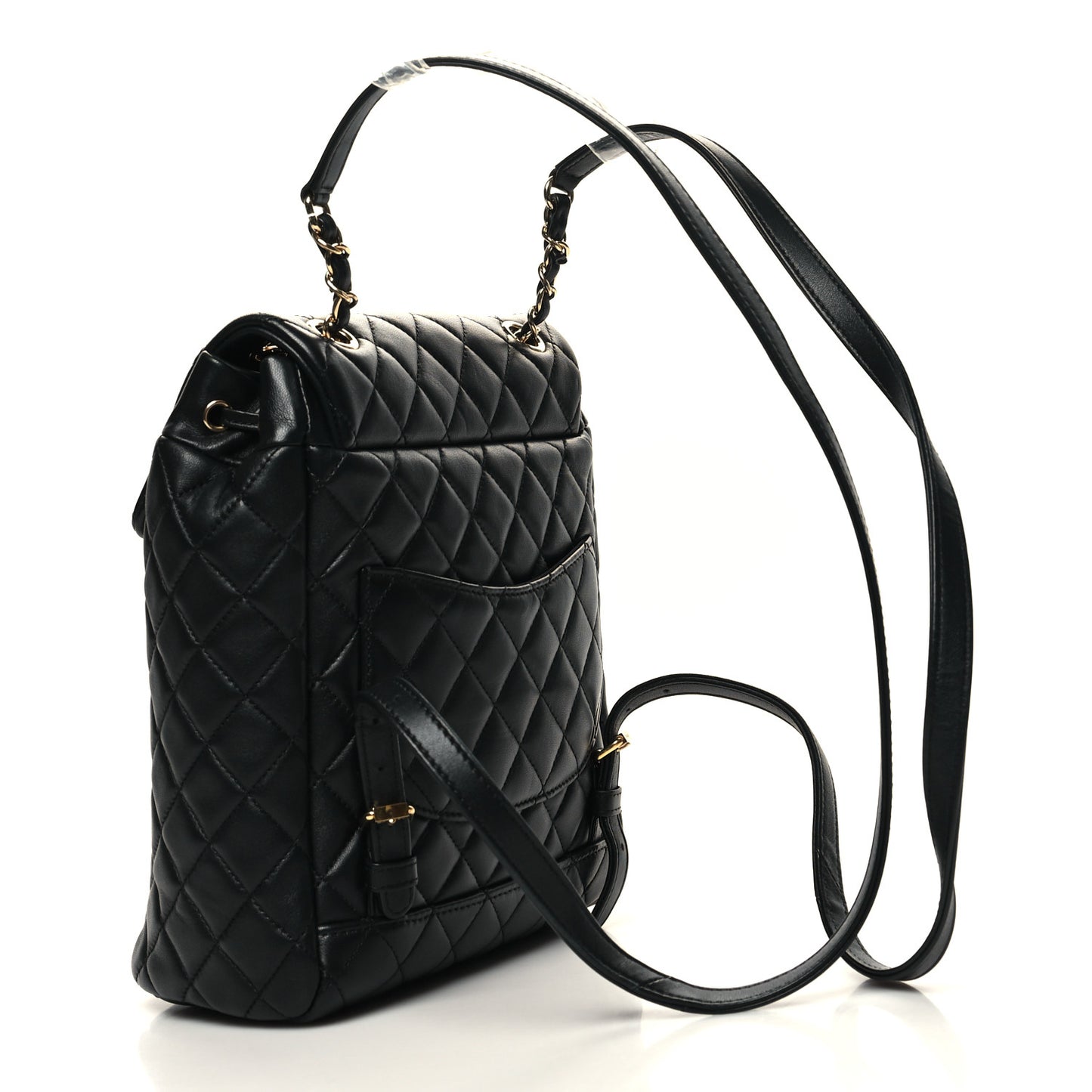 Lambskin Quilted Small Urban Spirit Backpack Black