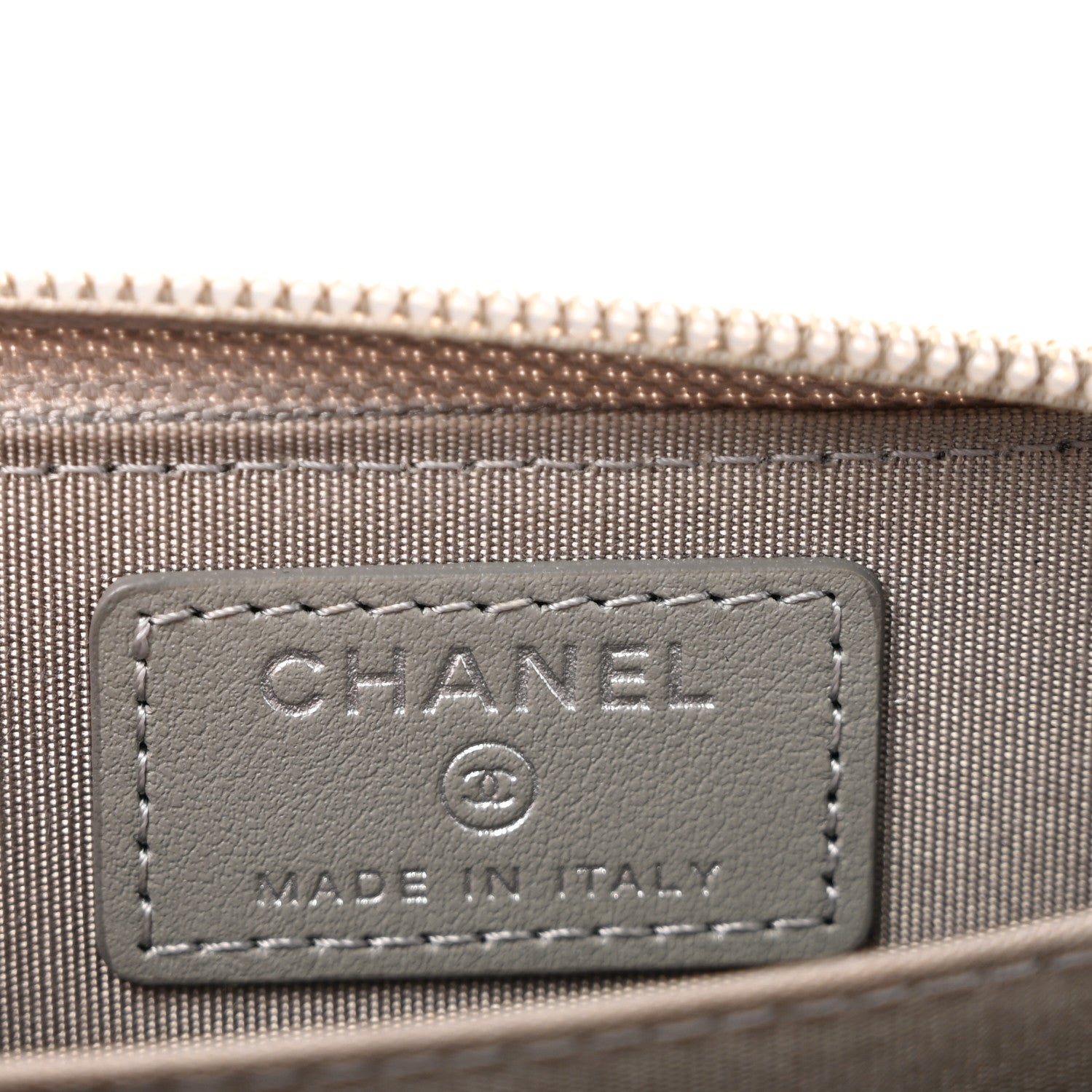 Chanel Caviar Quilted Boy Zip Around Coin Purse Wallet Grey 6 of 8