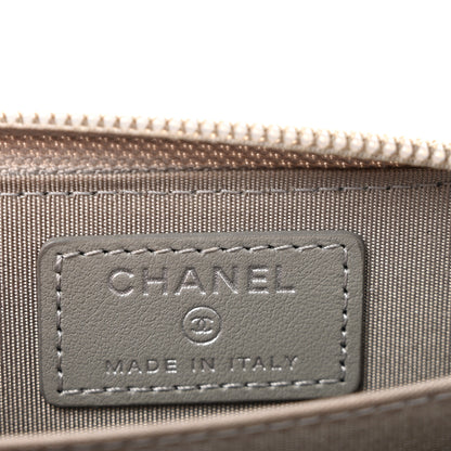Chanel Caviar Quilted Boy Zip Around Coin Purse Wallet Grey 6 of 8