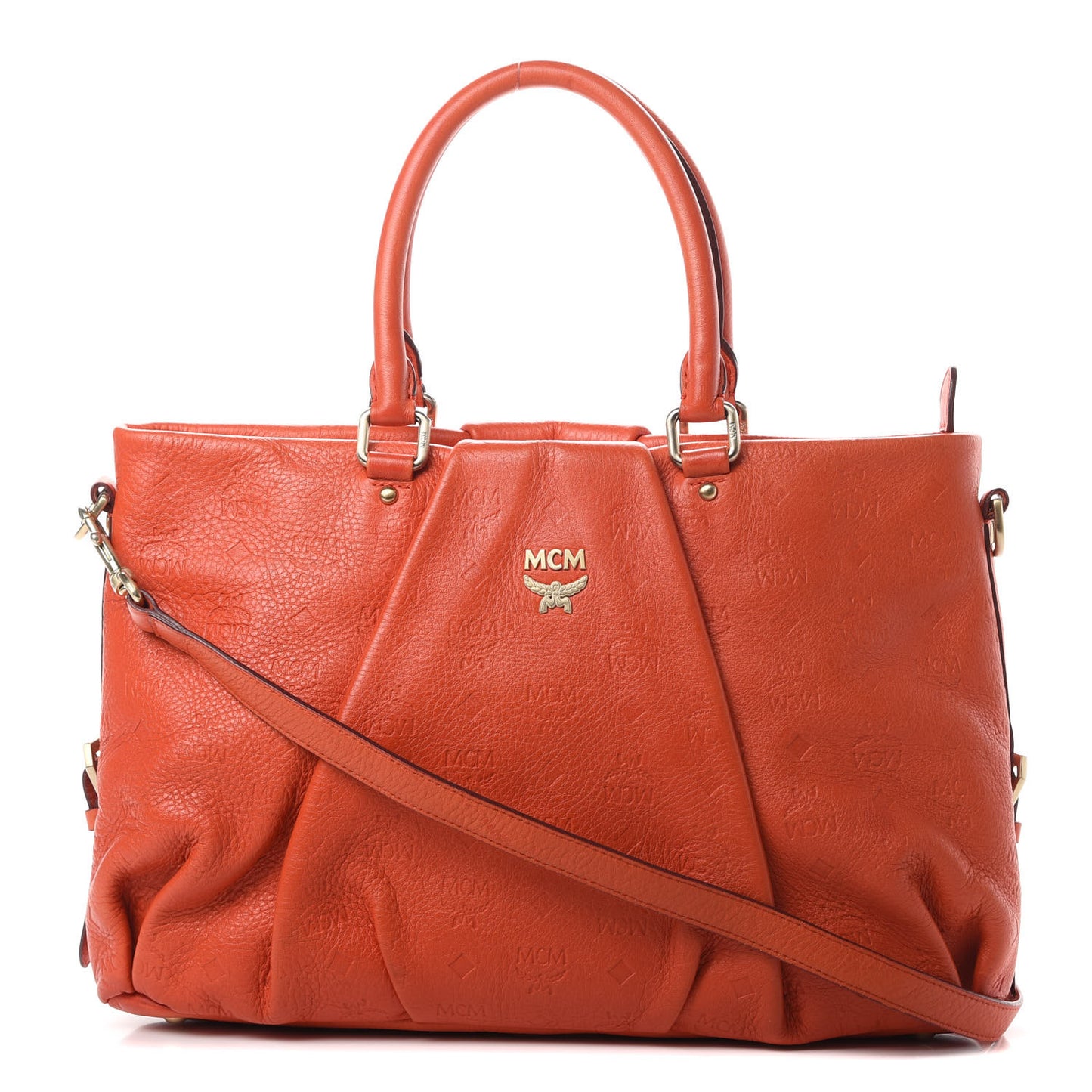 Calfskin Ottomar Monogram Tote Orange