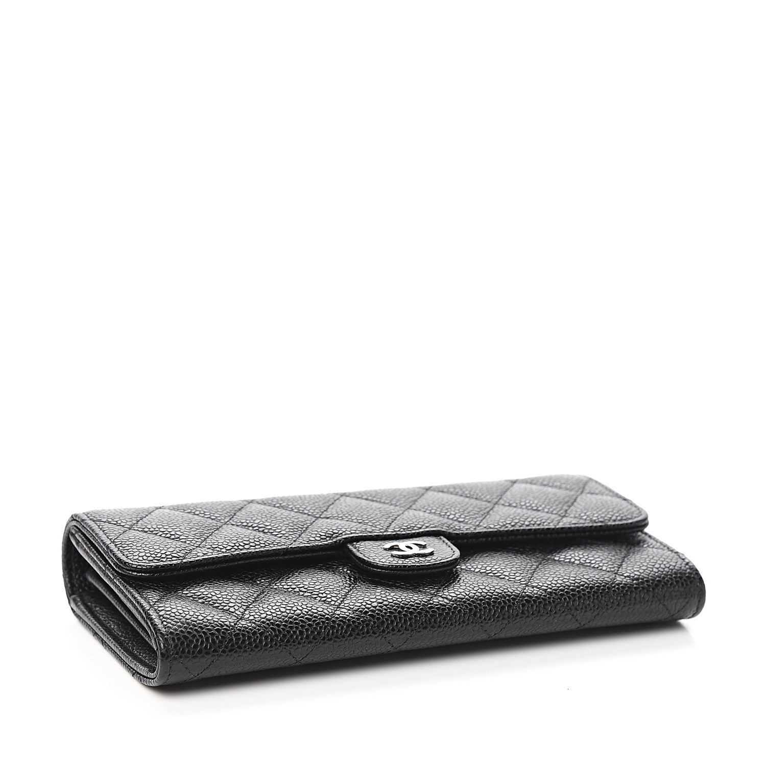 Chanel Caviar Quilted Large Gusset Flap Wallet Black 3 of 7