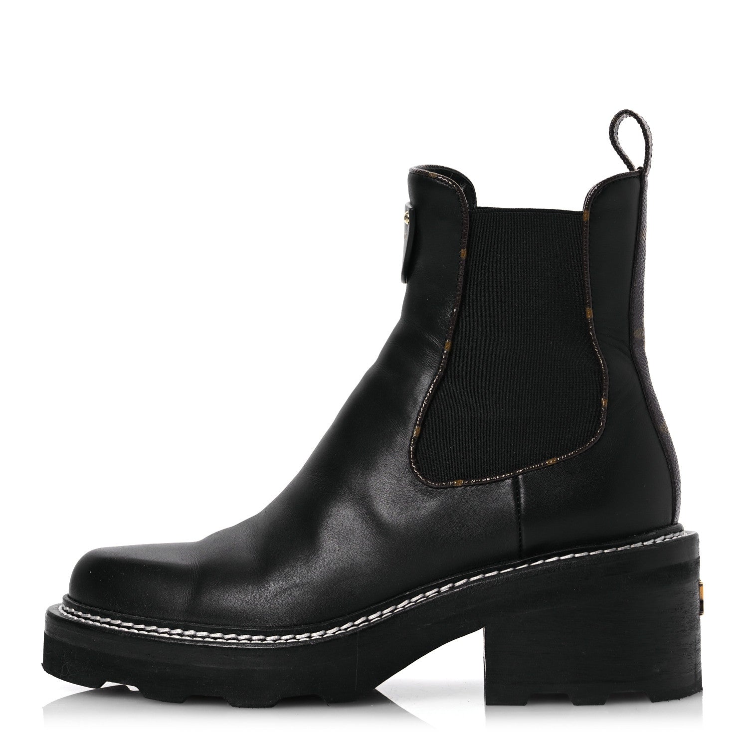 Louis Vuitton Calfskin Monogram Beaubourg Ankle Boots 38 Black 1 of 14