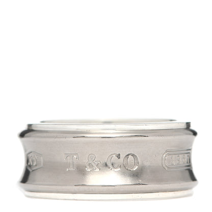 Tiffany Sterling Silver Titanium 1837 Band Ring 49 5 1 of 5