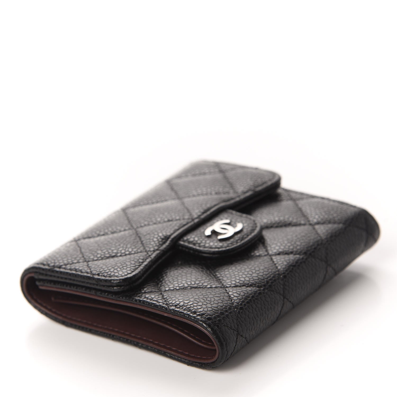 Chanel Caviar Quilted Compact Flap Wallet Black 4 of 8