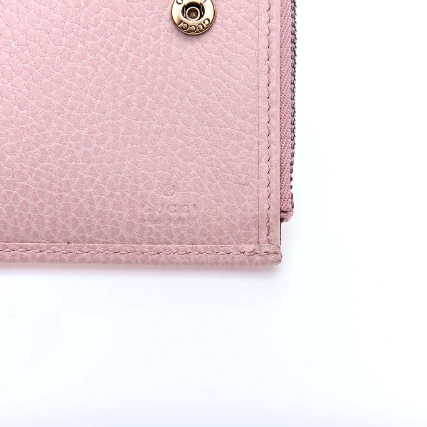 Gucci Pebbled Calfskin Butterfly Card Case Wallet Perfect Pink 8 of 12