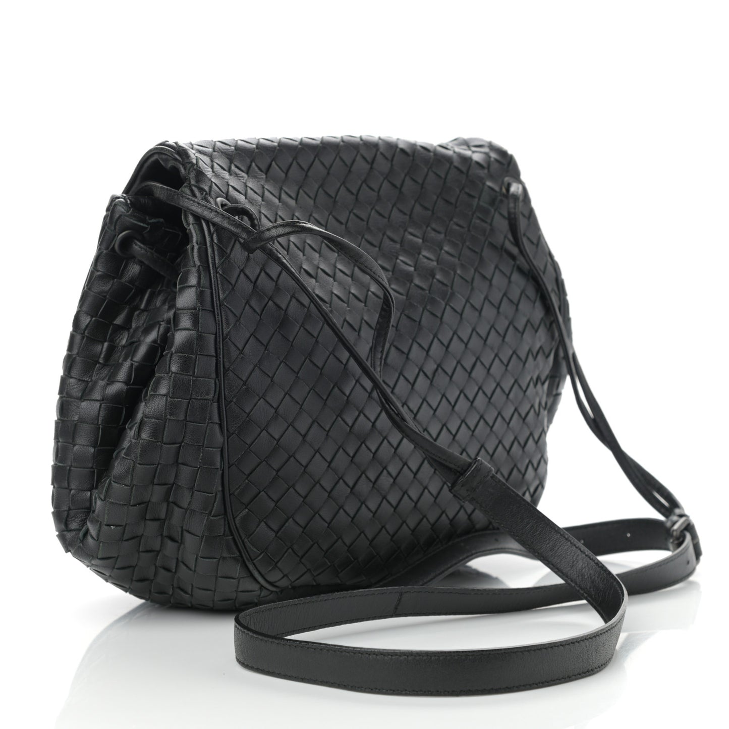 Nappa Intrecciato Messenger Bag Black