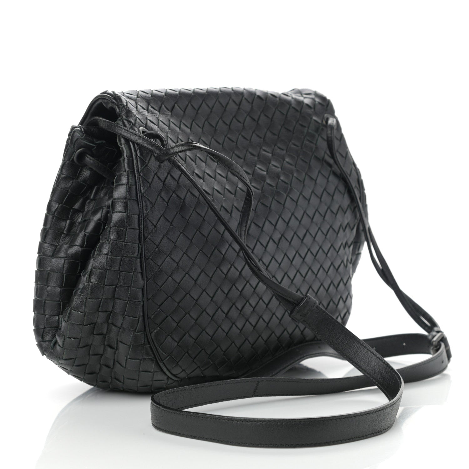 Bottega Veneta Nappa Intrecciato Messenger Bag Black 2 of 9