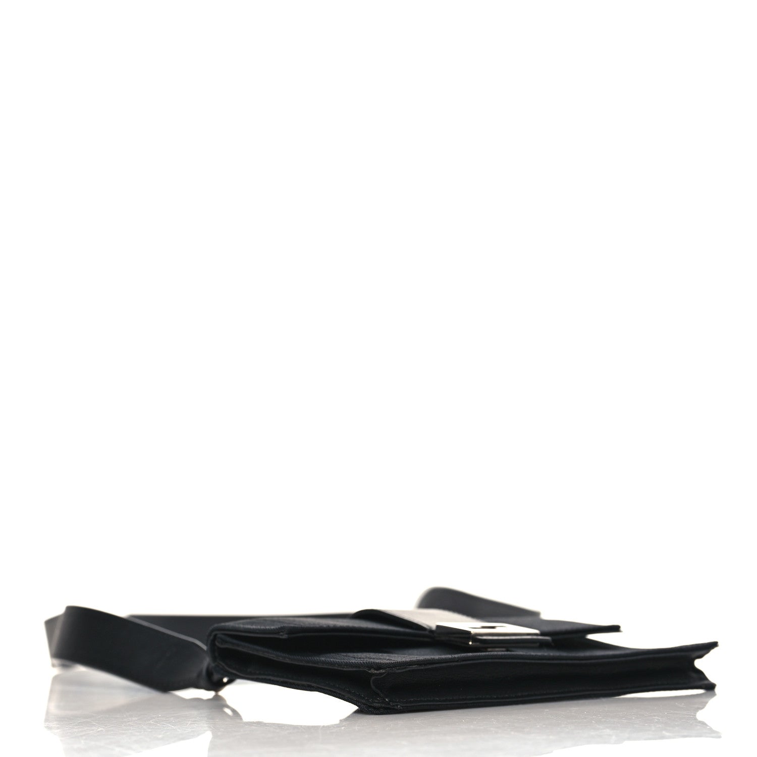 Fendi Recycled Nylon Vitello Grace Light Pequin Baguette Belt Pouch Black 4 of 9