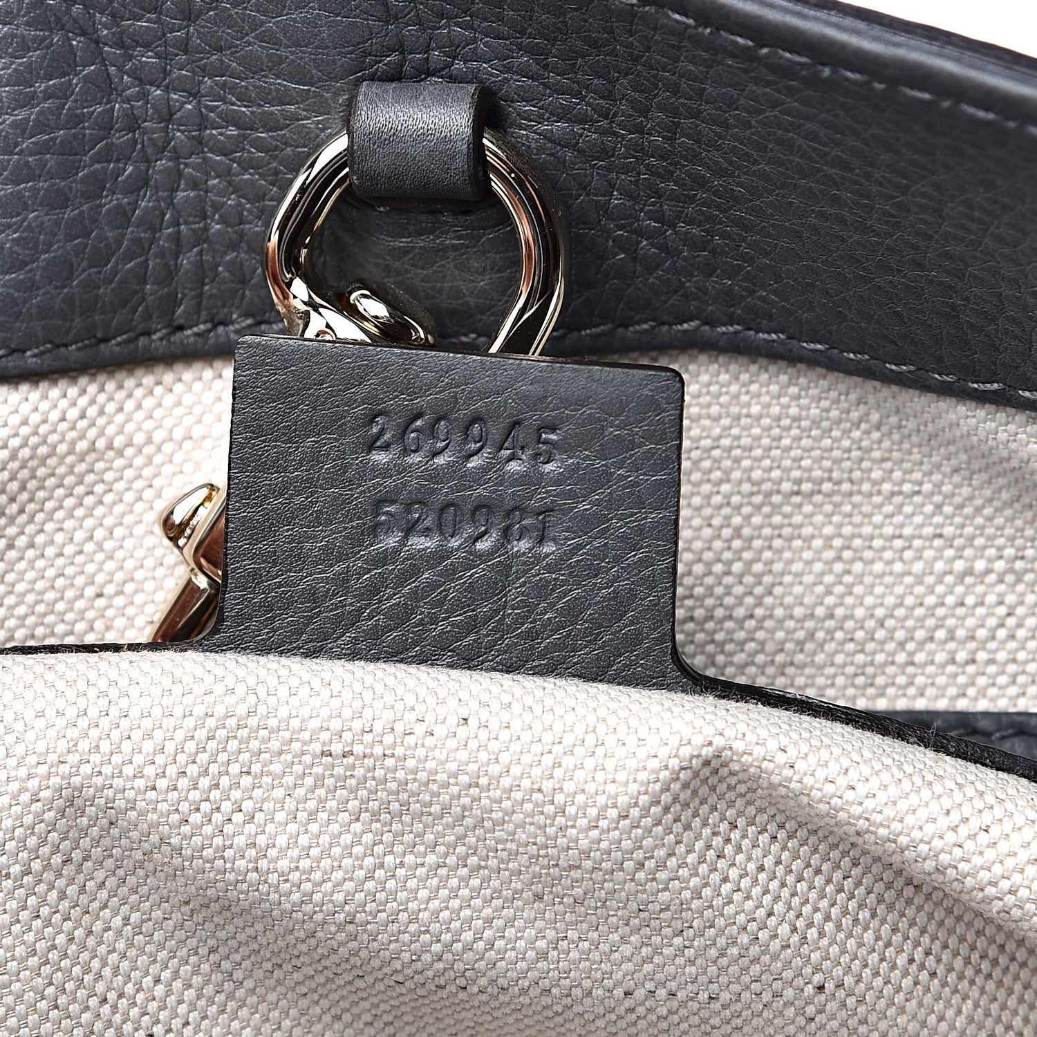 Gucci Pebbled Calfskin Medium Bella Tote Grey 6 of 12