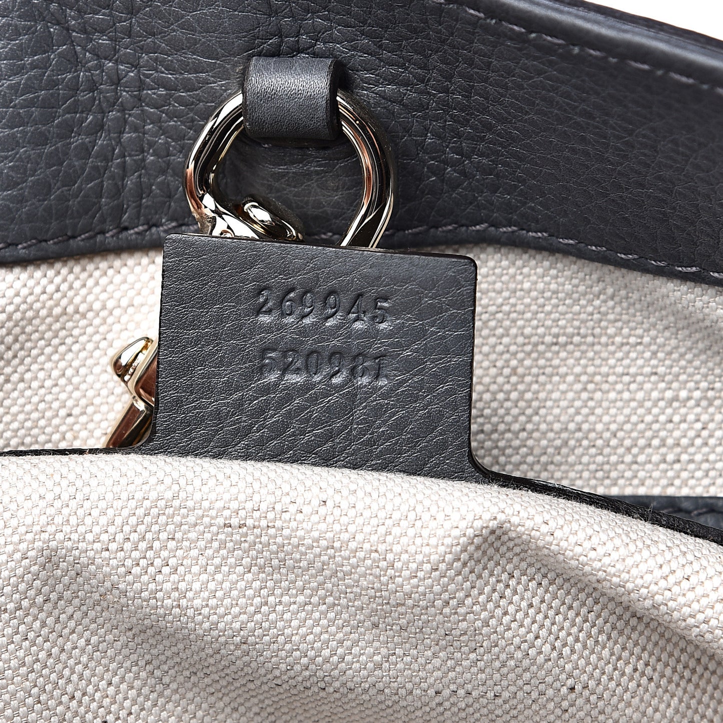 Pebbled Calfskin Medium Bella Tote Grey