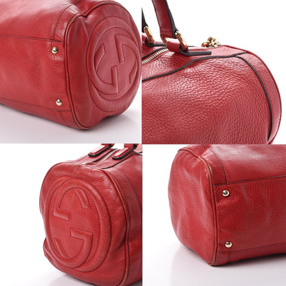 Gucci Pebbled Calfskin Medium Soho Boston Red 5 of 10
