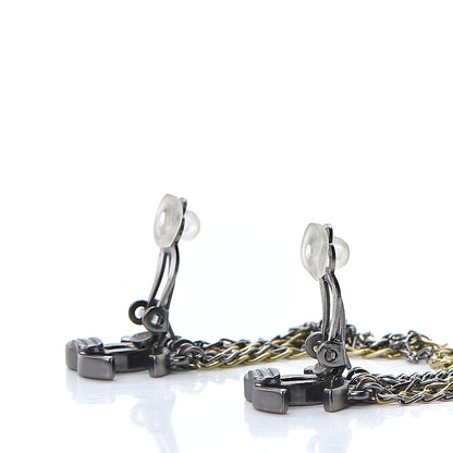 Chanel Ruthenium Chain CC Drop Clip On Earrings 3 of 4