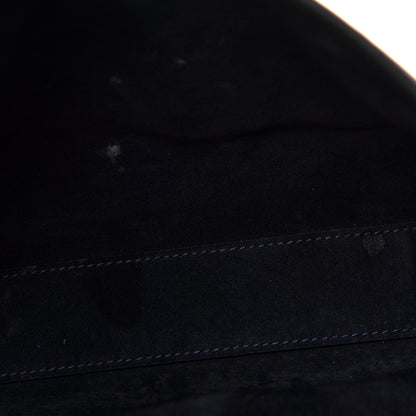 Saint Laurent Smooth Calfskin Suede Medium Reversible Monogram Kate Satchel Navy 8 of 18
