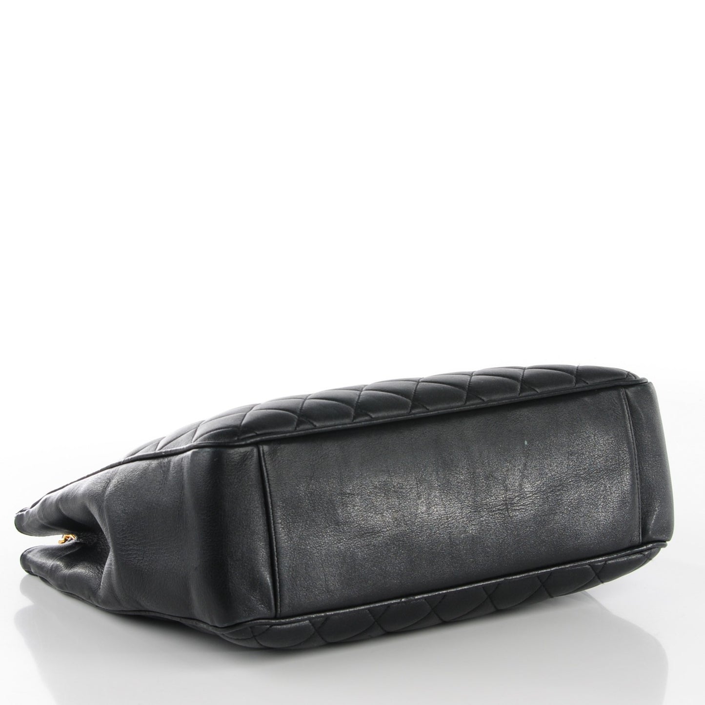Lambskin Quilted Shopper Tote Black