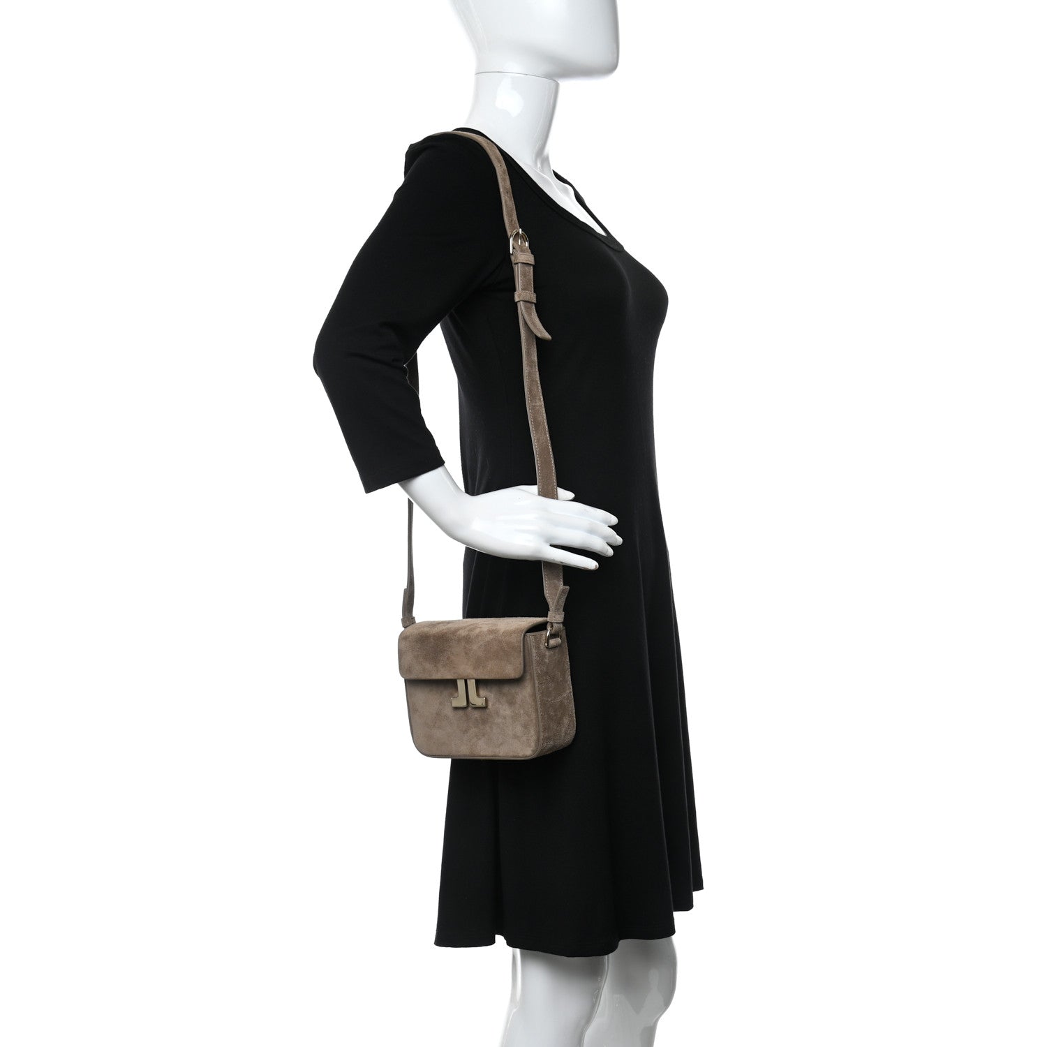 Lanvin Suede JL Carnet Crossbody Mocha 2 of 10