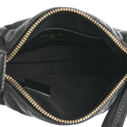 Chanel Lambskin Quilted Chain Around Pouch Hobo Black 5 of 9