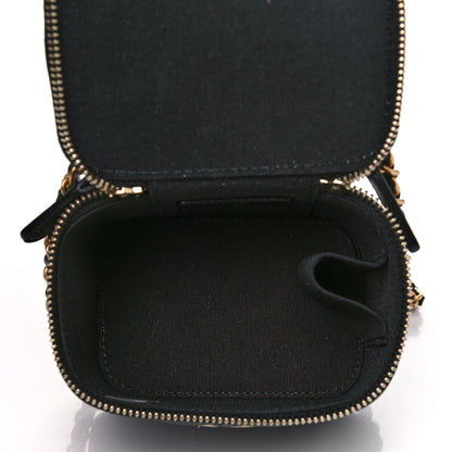 Chanel Lambskin Quilted Top Handle Mini Vanity Case With Chain Black 5 of 11