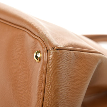 Prada Saffiano Large Galleria Double Zip Tote Caramel 10 of 12