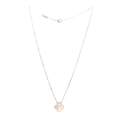 Van Cleef & Arpels 18K Yellow Gold Mother of Pearl Vintage Alhambra Pendant Necklace 3 of 6