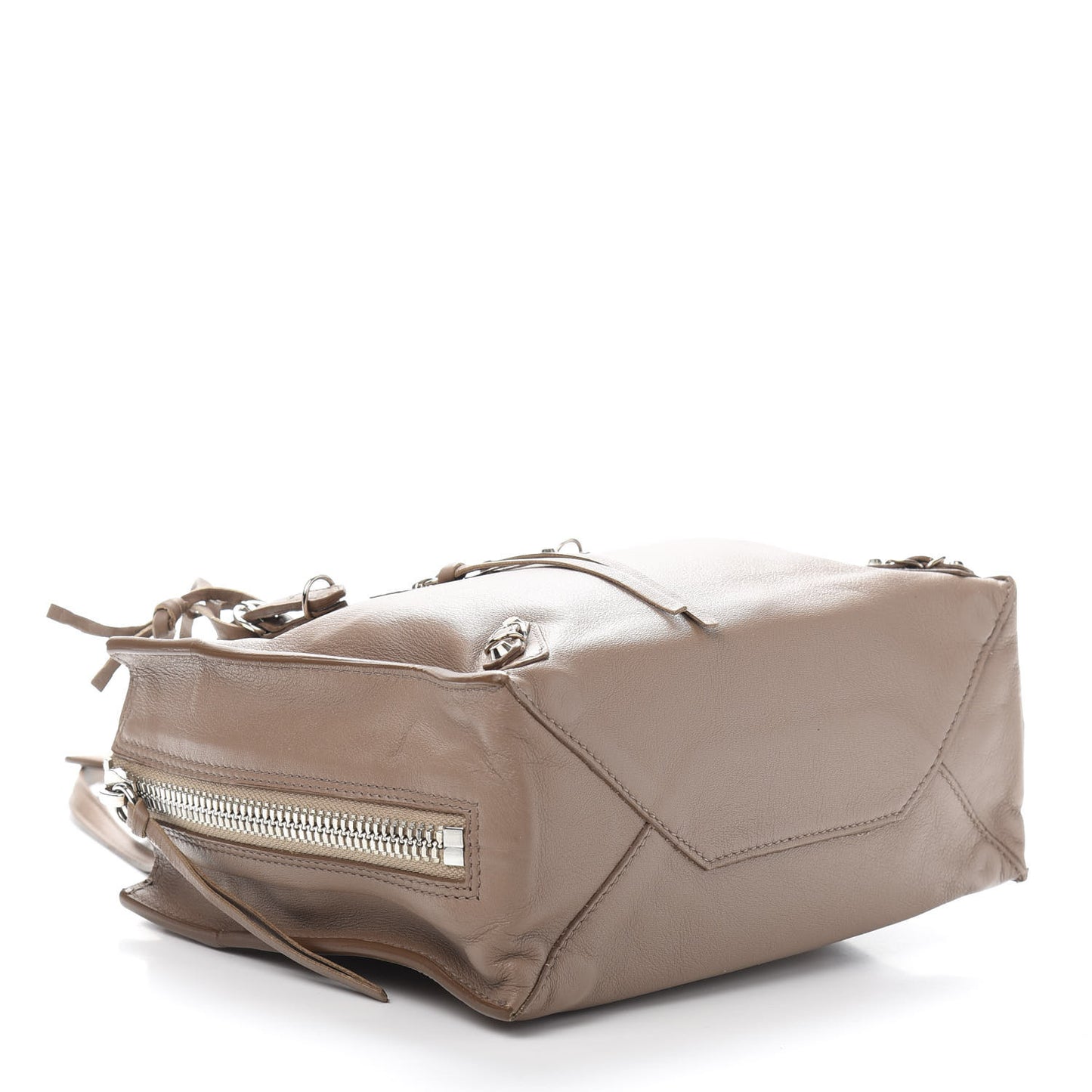 Calfskin Papier Mini A4 Zip Around Tote Beige Sable