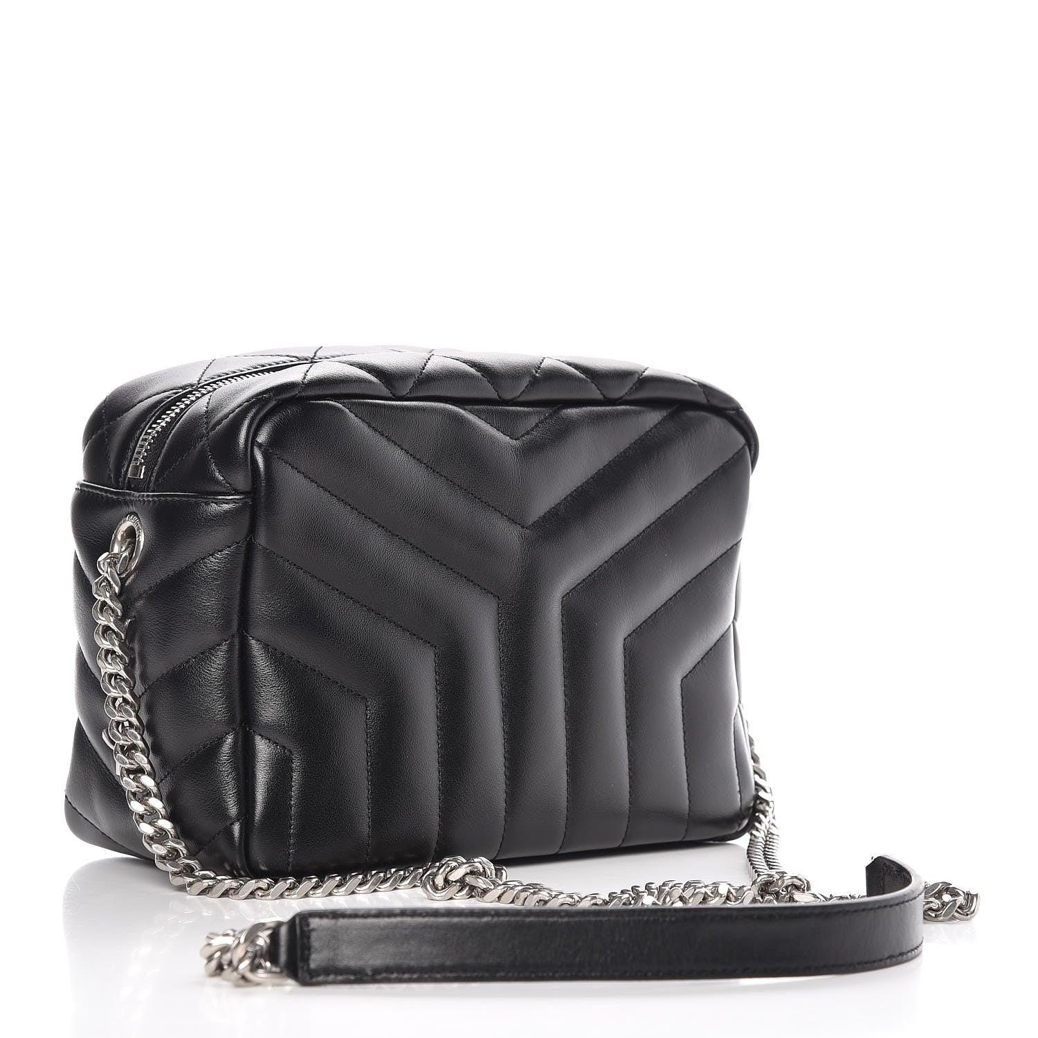 Saint Laurent Calfskin Y Quilted Monogram Small Loulou Bowling Bag Black 3 of 6