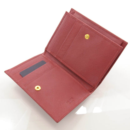 Prada Saffiano Metal Bi-Fold Wallet Fuoco 8 of 8