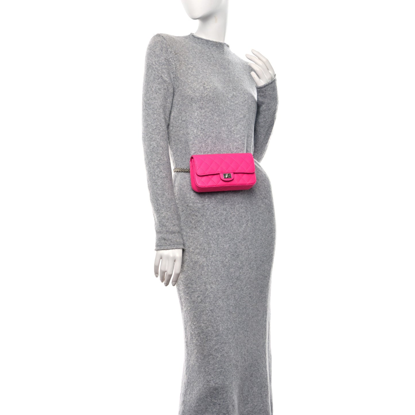 Goatskin Quilted 2.55 Reissue Flap Belt Bag Fluorescent Pink