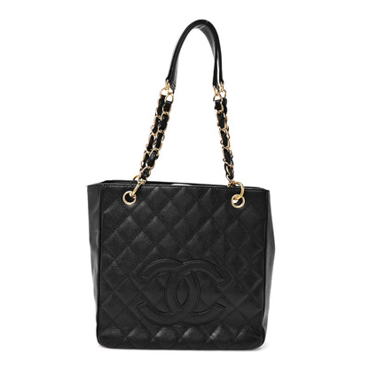 Chanel Caviar Quilted Petit Shopping Tote PST Black 1 of 10