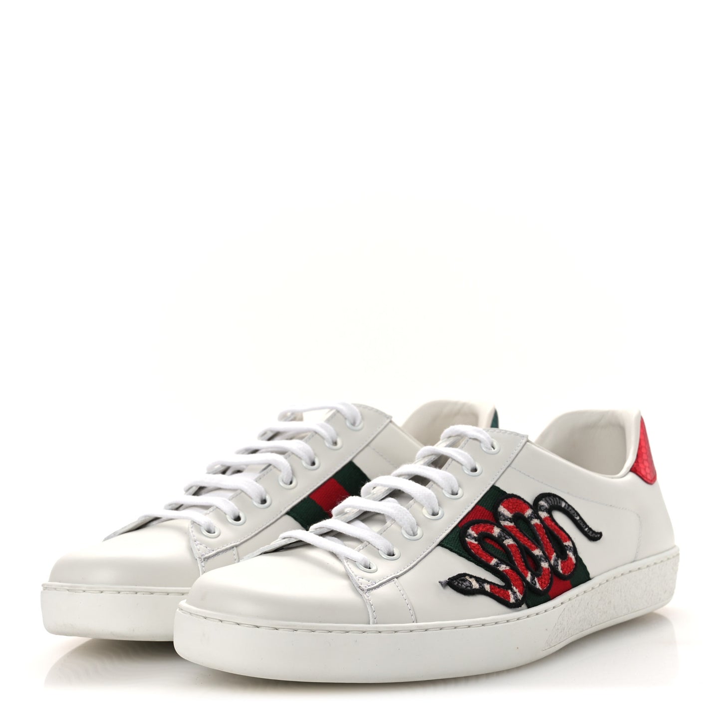Calfskin Ayers Kingsnake Embroidered Mens Ace Sneakers 11.5 Green Red
