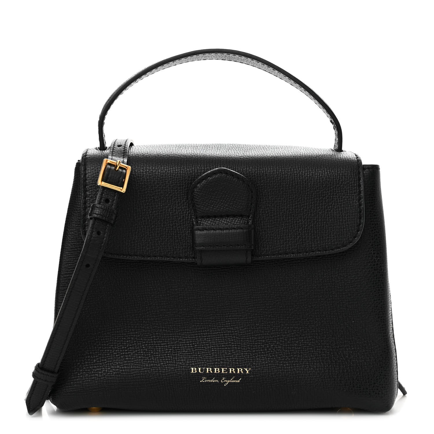 Burberry Derby Calfskin House Check Small Camberley Black 1 of 14