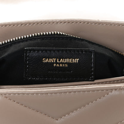 Saint Laurent Calfskin Y Quilted Monogram Toy Loulou Crossbody Bag Latte 6 of 12