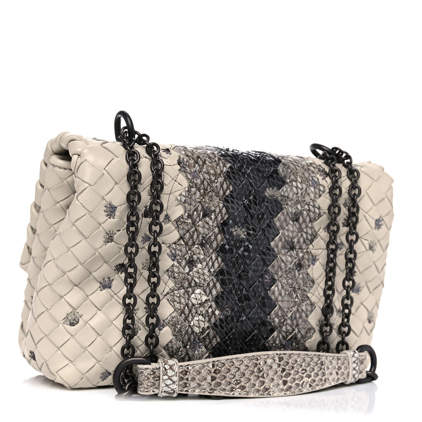 Nappa Ayers Embroidered Intrecciato Baby Olimpia Shoulder Bag