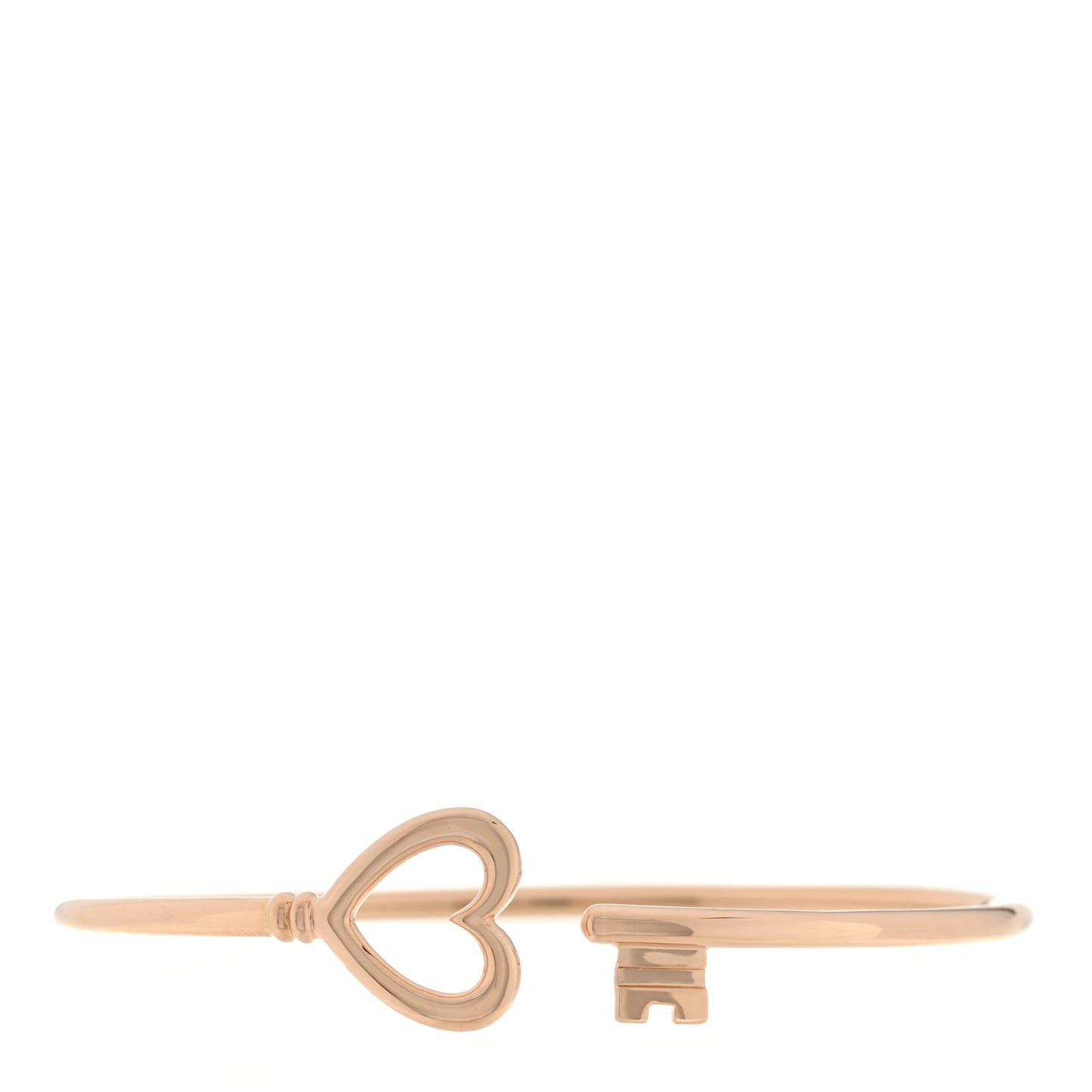 18K Rose Gold Open Heart Key Bracelet