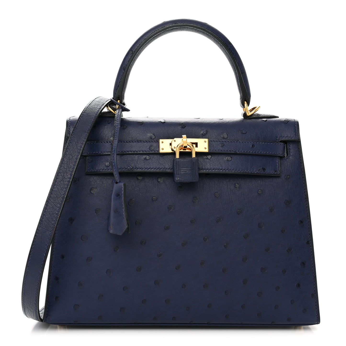 Ostrich Kelly Sellier 25 Bleu Iris