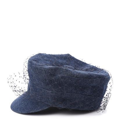 Christian Dior Denim Arty Veil Cap Blue 1 of 7