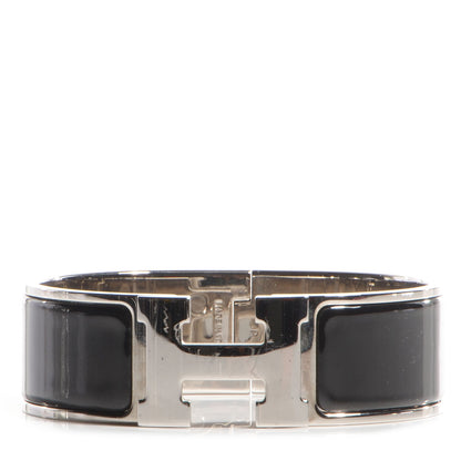 Hermes Enamel Wide Clic Clac H Bracelet GM Black 1 of 5