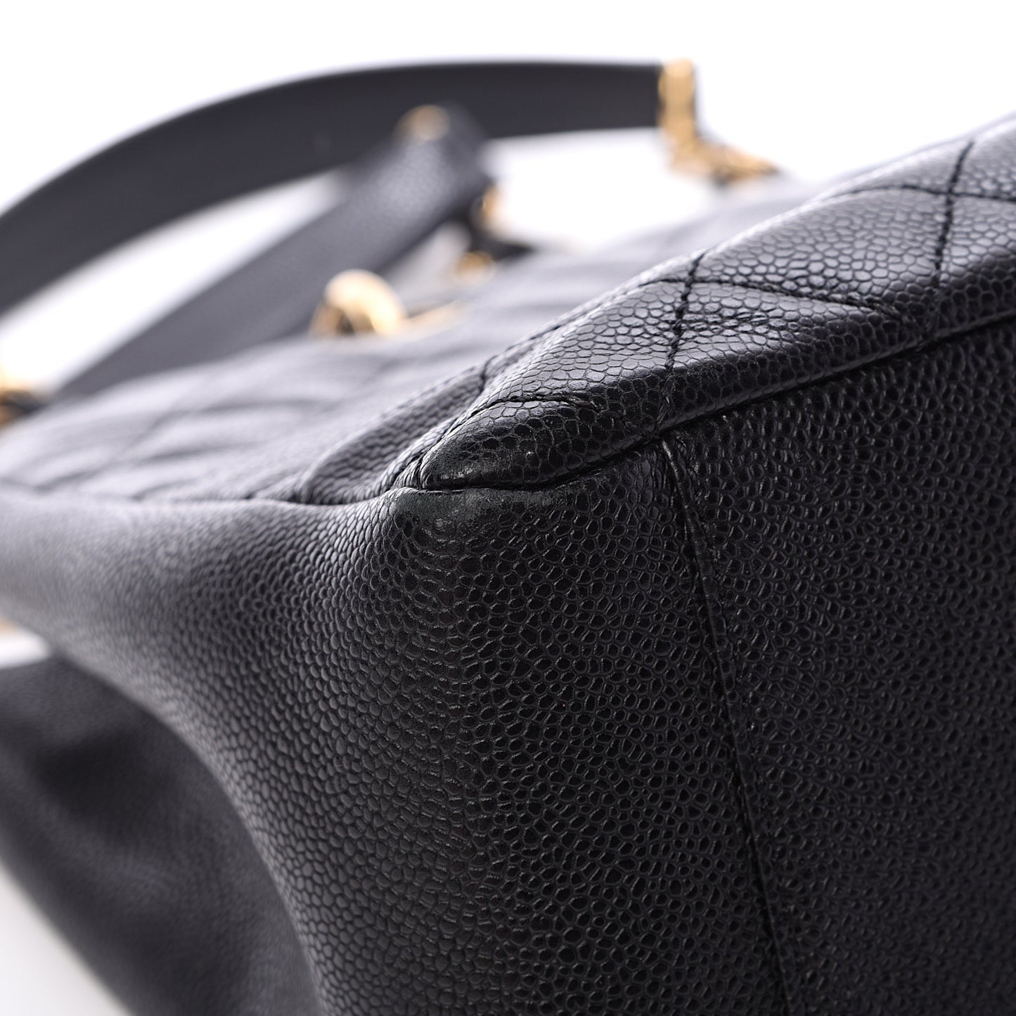 Caviar Quilted Grand Shopping Tote GST Black