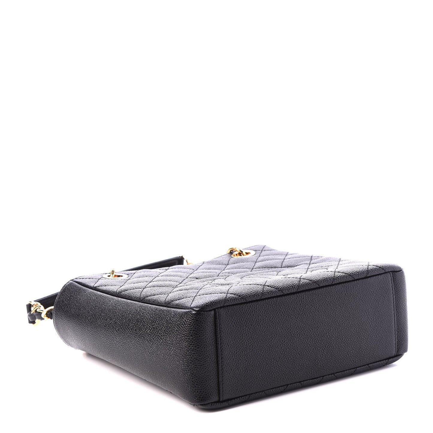 Caviar Quilted Petit Shopping Tote PST Black