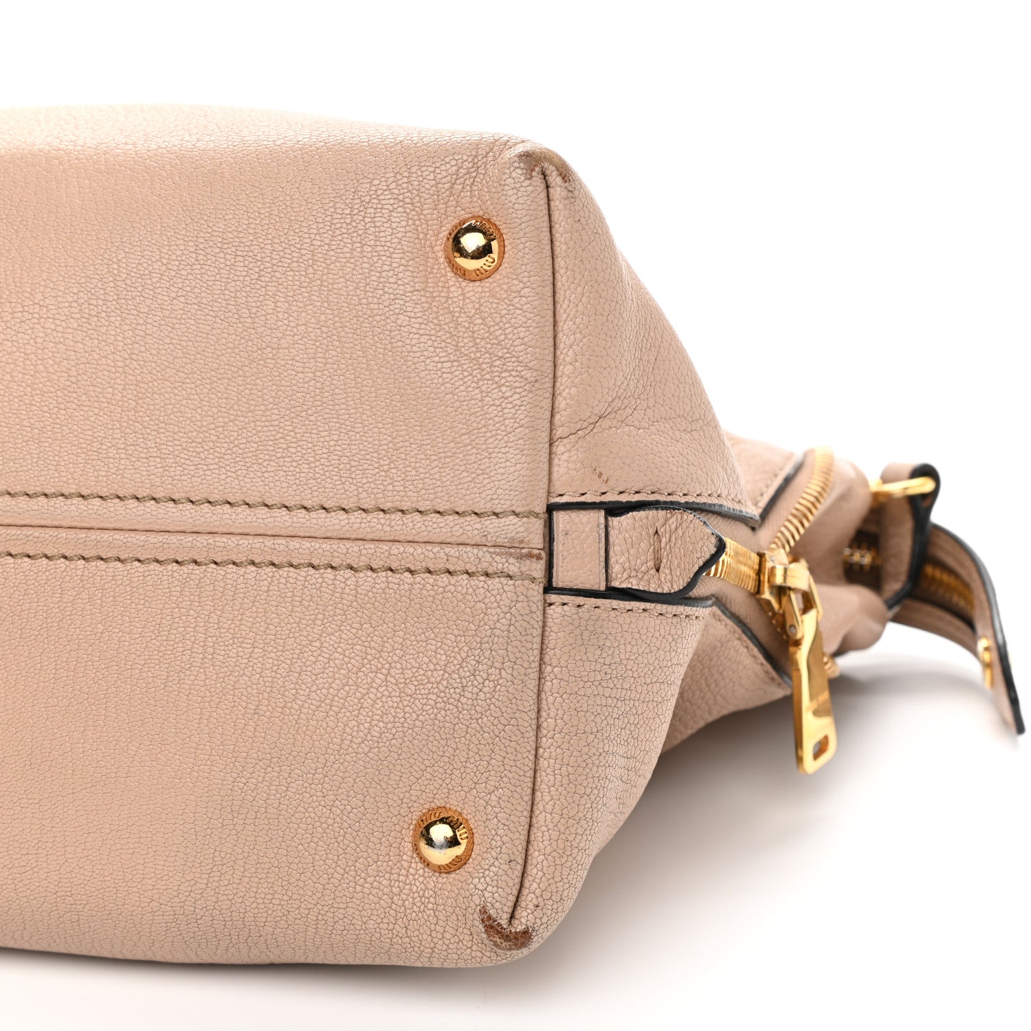 Miu Miu Goatskin Madras Top Handle Tote Cammeo 6 of 17