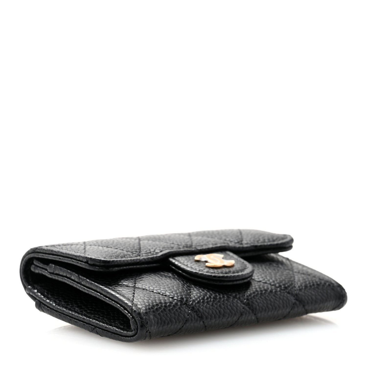 Chanel Caviar Quilted Flap Card Holder Wallet Black 4 of 10