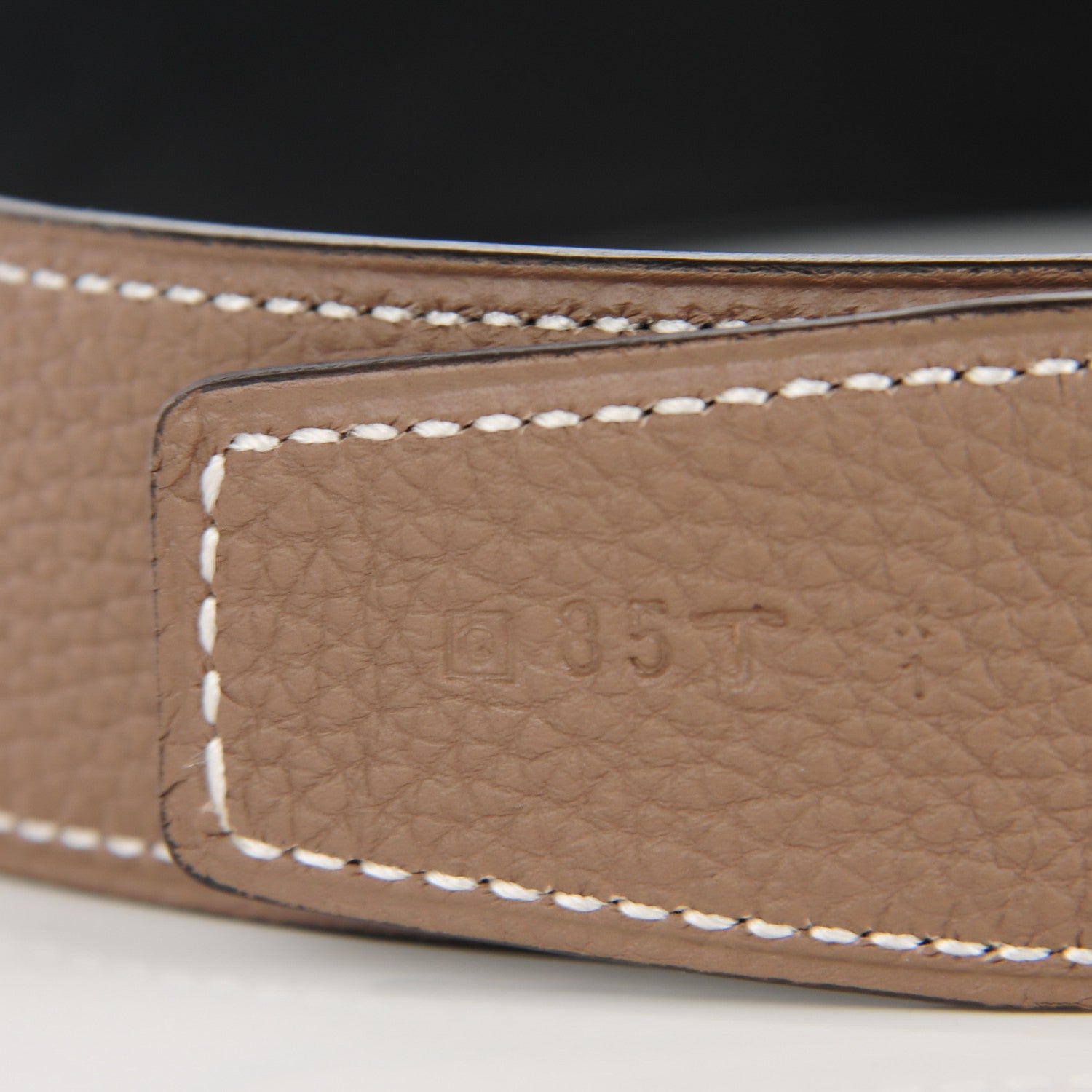 Hermes Box Togo 32mm Collier De Chien CDC Belt 85 Black Etoupe 7 of 8